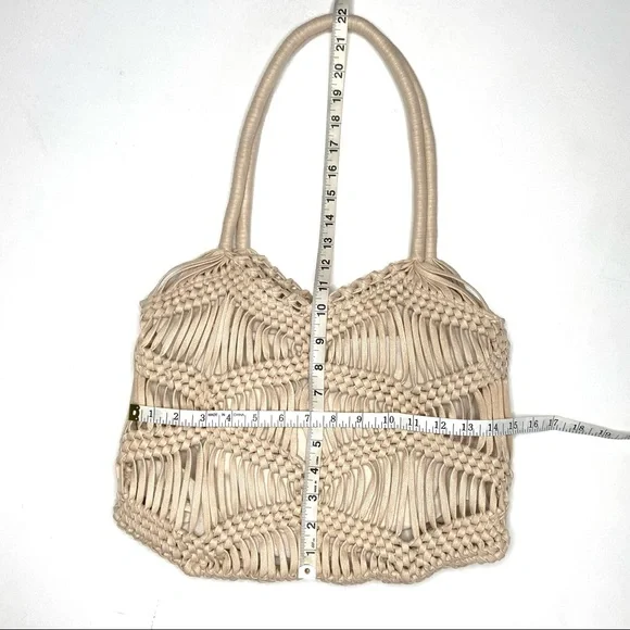 LONDON KAYE Woven Macrame Shoulder Tote Bag - Picture 6 of 16